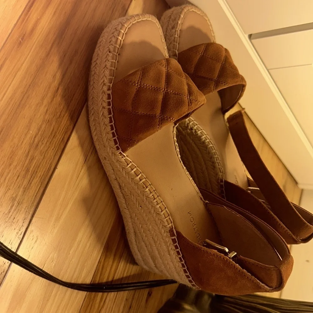 Nordstrom Tan Suede Espadrille Sandals
